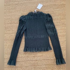 & OTHER STORIES NWT green touched top size 4